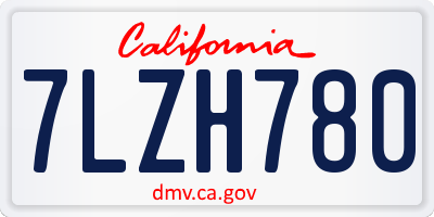 CA license plate 7LZH780