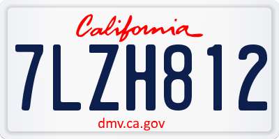 CA license plate 7LZH812
