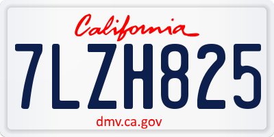CA license plate 7LZH825