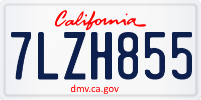 CA license plate 7LZH855