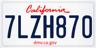 CA license plate 7LZH870
