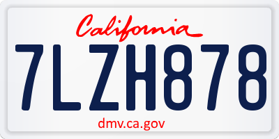 CA license plate 7LZH878