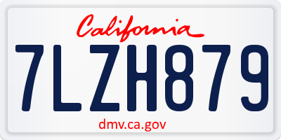 CA license plate 7LZH879