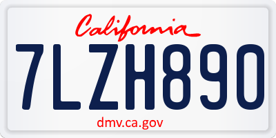 CA license plate 7LZH890