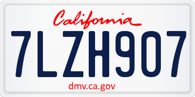 CA license plate 7LZH907