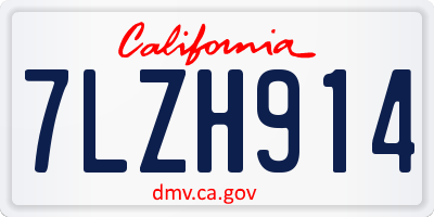 CA license plate 7LZH914