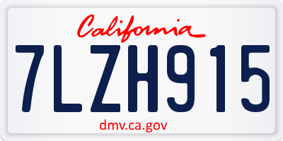 CA license plate 7LZH915