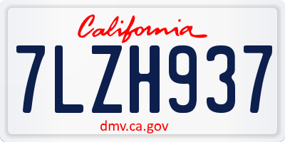 CA license plate 7LZH937
