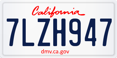CA license plate 7LZH947