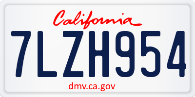 CA license plate 7LZH954