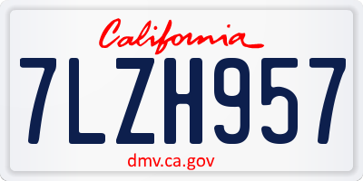 CA license plate 7LZH957