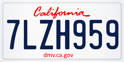 CA license plate 7LZH959
