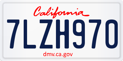 CA license plate 7LZH970