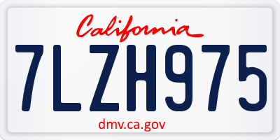 CA license plate 7LZH975