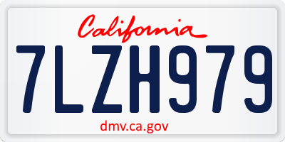 CA license plate 7LZH979