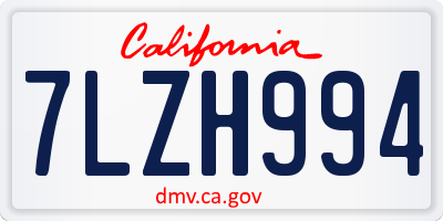 CA license plate 7LZH994