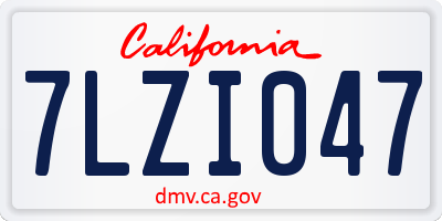 CA license plate 7LZI047