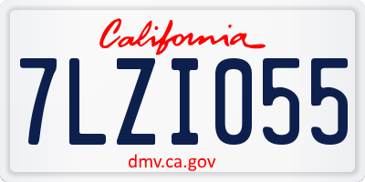 CA license plate 7LZI055