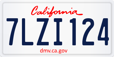 CA license plate 7LZI124