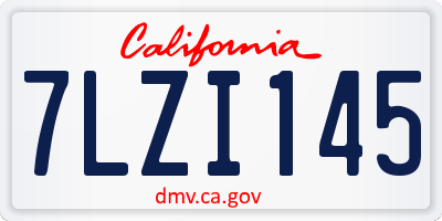 CA license plate 7LZI145