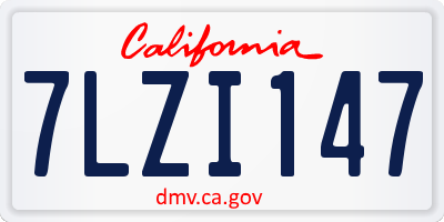 CA license plate 7LZI147