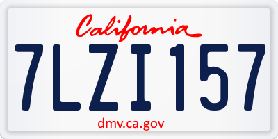 CA license plate 7LZI157