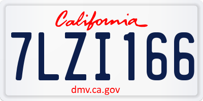 CA license plate 7LZI166