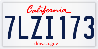 CA license plate 7LZI173