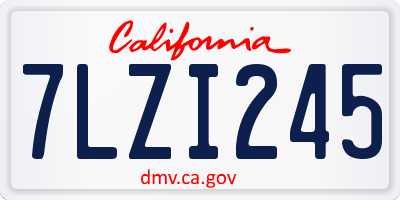 CA license plate 7LZI245