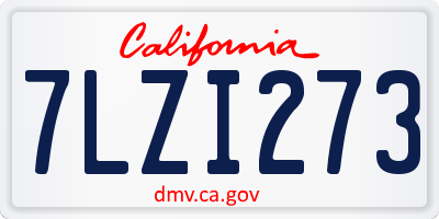 CA license plate 7LZI273