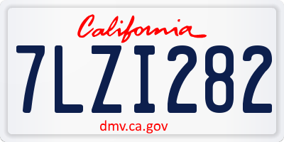 CA license plate 7LZI282