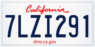 CA license plate 7LZI291