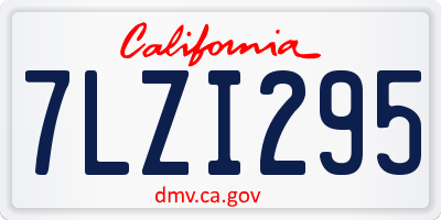 CA license plate 7LZI295