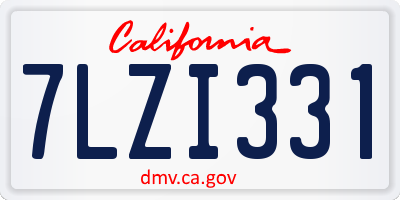 CA license plate 7LZI331