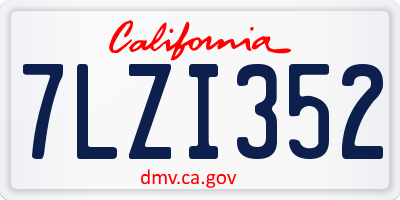 CA license plate 7LZI352