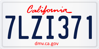 CA license plate 7LZI371