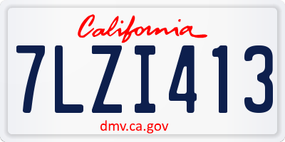 CA license plate 7LZI413