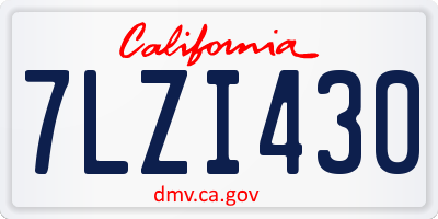 CA license plate 7LZI430