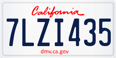 CA license plate 7LZI435