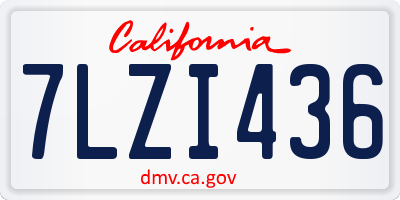 CA license plate 7LZI436