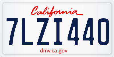 CA license plate 7LZI440