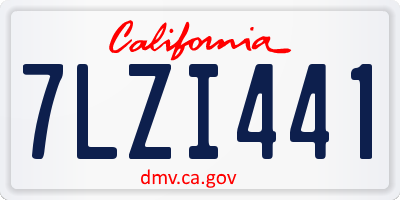 CA license plate 7LZI441