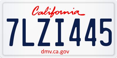 CA license plate 7LZI445