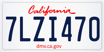 CA license plate 7LZI470