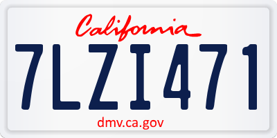 CA license plate 7LZI471