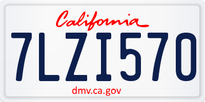 CA license plate 7LZI570