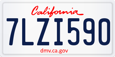 CA license plate 7LZI590