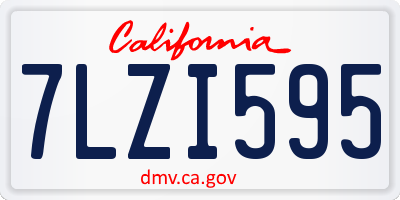 CA license plate 7LZI595