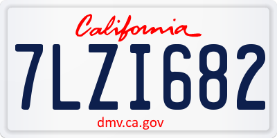 CA license plate 7LZI682