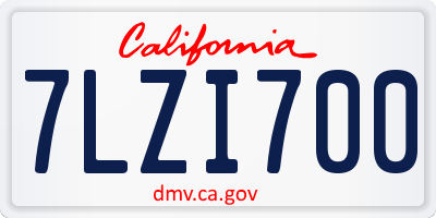 CA license plate 7LZI700